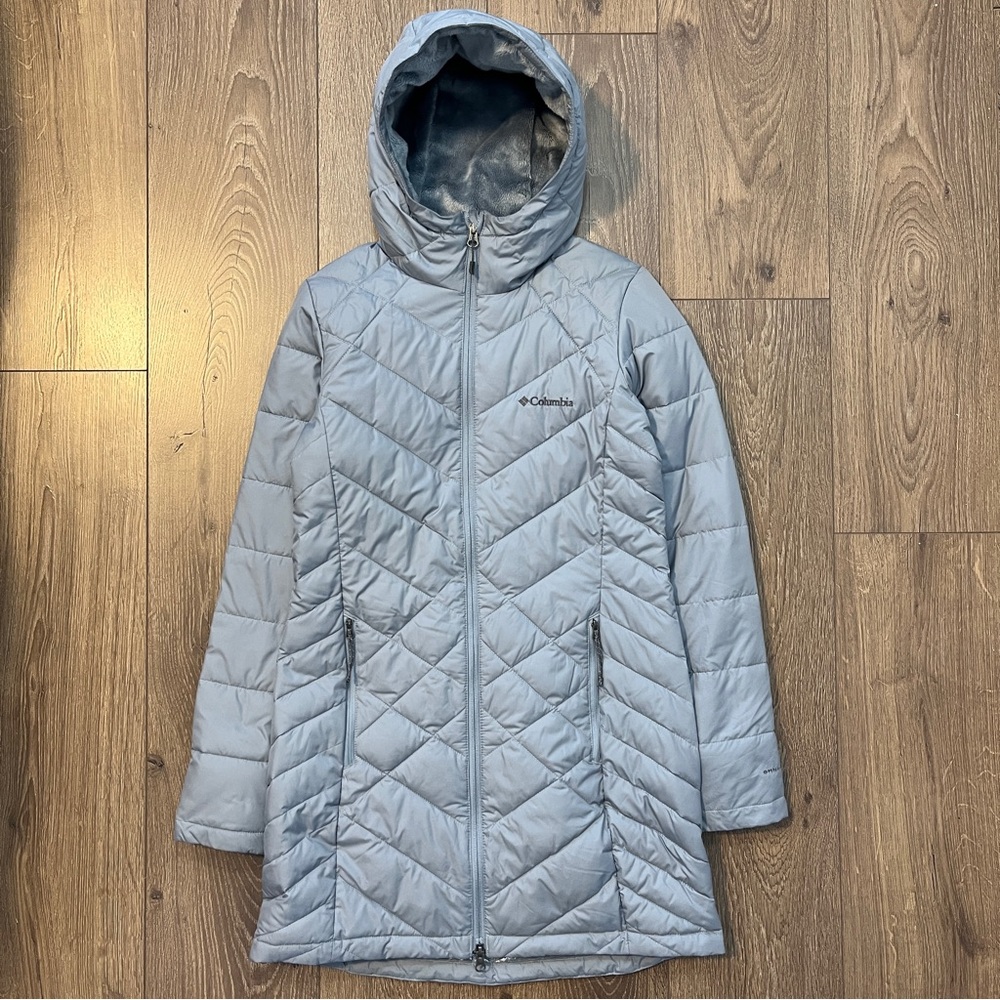 Columbia Womens Heavenly™ Long Hooded Gray Jacket, Size XS